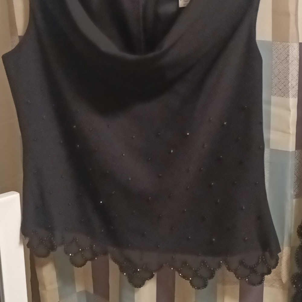FINAL PRICE J. R. NITES BY CALIENDO 2-pc  beaded scalloped blouse/maxi skirt 6 - Picture 3 of 16